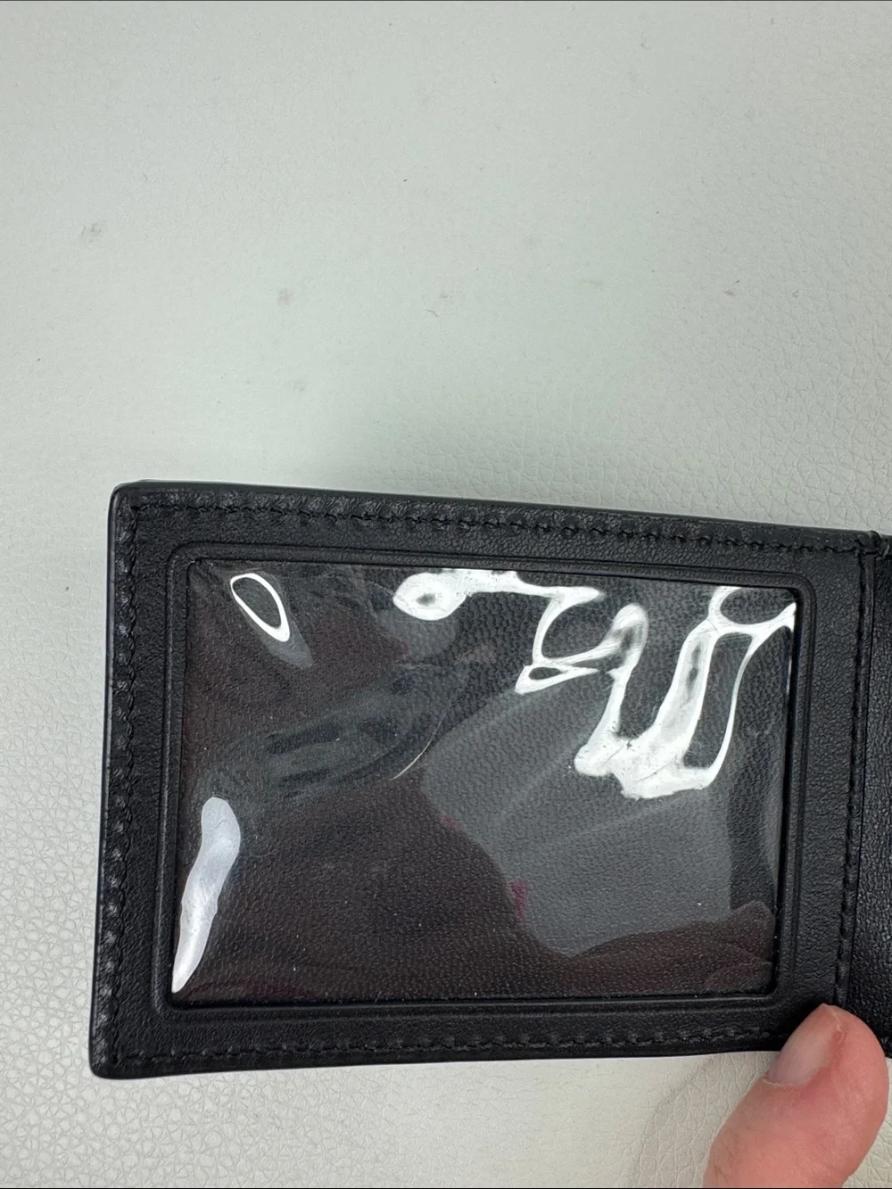 Coach Black Embossed Signature Leather Card Holder wallet ID pocket New